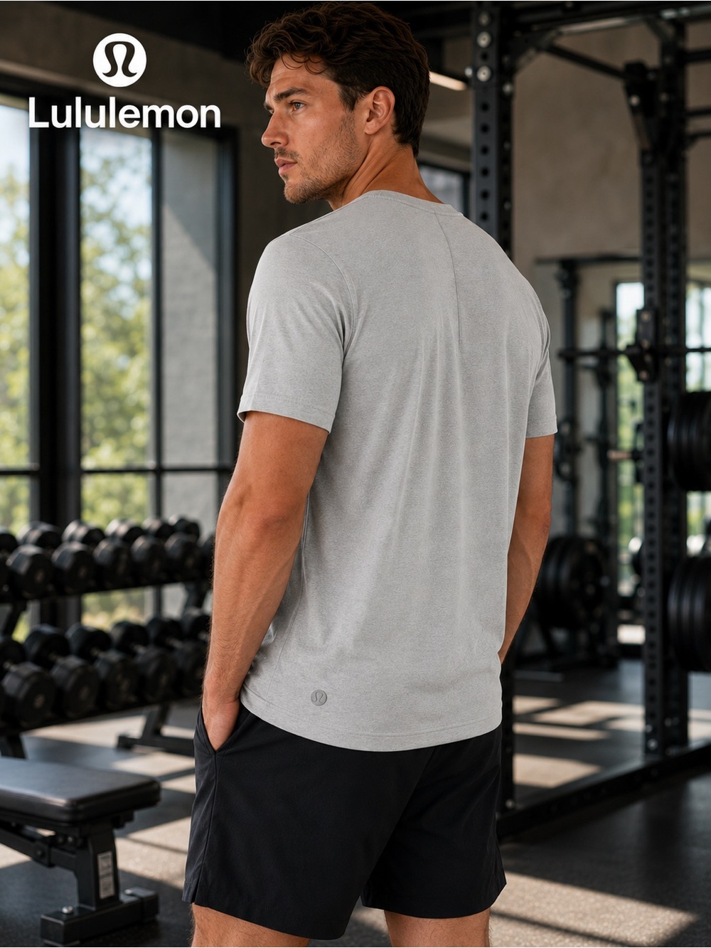 Lululemon Light Heather Gray Ultra Soft Performance Crew Neck Tee